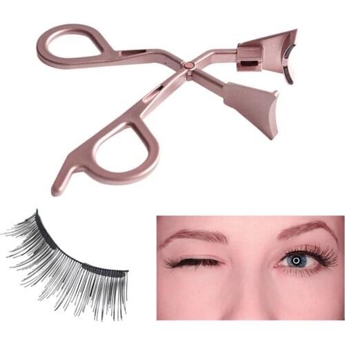 1 piece set of pink curly hair eyelash curler stainless steel eyelashes beauty makeup eyelash curler curling eyelash tool