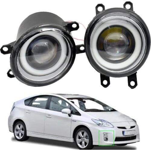 2pcs Angel eye Fog Lamp Assembly Super Bright LED Front bumper lights For Toyota Prius Hatchback (ZVW3_) 1.8 Hybrid 2009