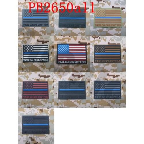 3D PVC patch The thin blue line America flag These Colors Don't Run