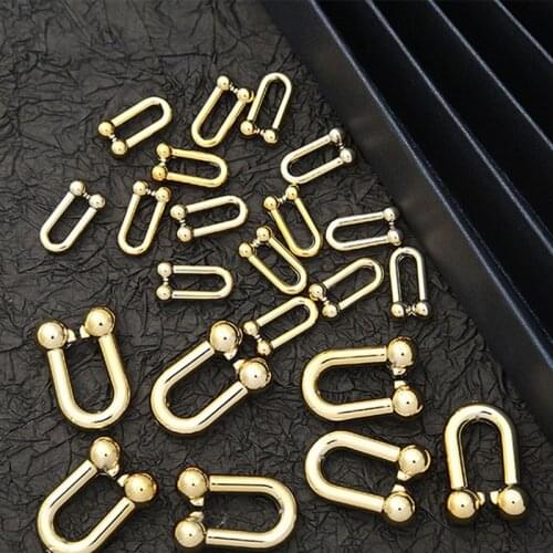 50 pcs/lot Gold Acrylic Buckle Beads DIY Earrings Bracelets Necklace Strap Loops Connector Accessory Acrylic Chains N438-03