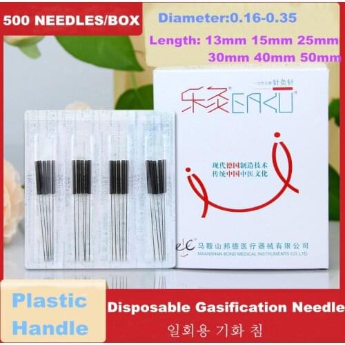 500Pcs/Box Sharp/Fine Acupuncture Needle Colrors Plastic Handle Body Face Beauty Filiform Needle Micro Needle Small 0.12*15