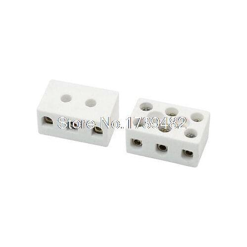 5A 2W8H Double Way 8 Hole High Frequency Porcelain Terminal Block 2 PCS
