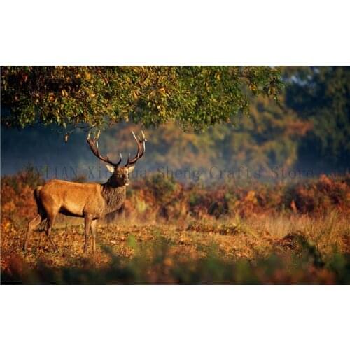 5D Full Square&Round Drill Diamond Painting"Deer Forest Life"Diamond Embroidery Cross Stitch Kit Mosaic Painting Home Decor Gift