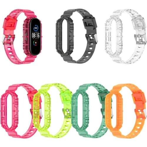 Suitable for Xiaomi Mi Band 5 4 3 Bracelet Silicone Strap For band 3 band 4 band 5 NFC new pattern Transparent Sport Wristbands