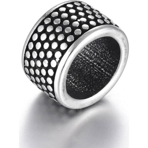 Stainless Steel Bead Dots Polished 8mm Large Hole Metal Beads Charms for DIY Bracelet Jewelry Making Accessories