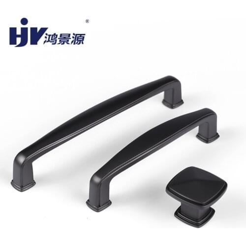 Black Handles Knobs Furniture Cabinet Handle Pulls Kitchen Door Handle Drawer Knobs Cupboard Pull