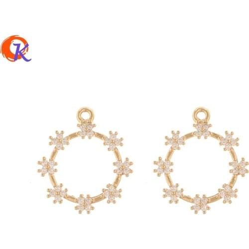 Cordial Design 50Pcs 17*20MM Jewelry Accessories/Pendant/Hand Made/Loop Shape/Earring Findings/DIY Making/Connectors/CZ Charms