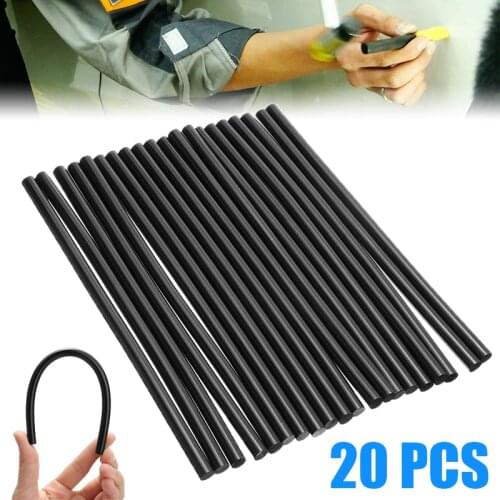 Mayitr 20pcs Handmade 7x190mm Black Resin Glue Sticks Car Paintless Dent Repair Tools For Plastic Glass Ceramics Wood