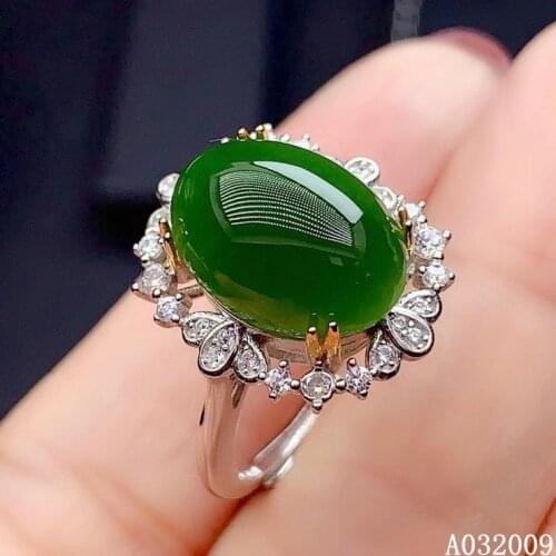 KJJEAXCMY fine jewelry 925 sterling silver inlaid natural Jasper new ring luxury girls ring support test