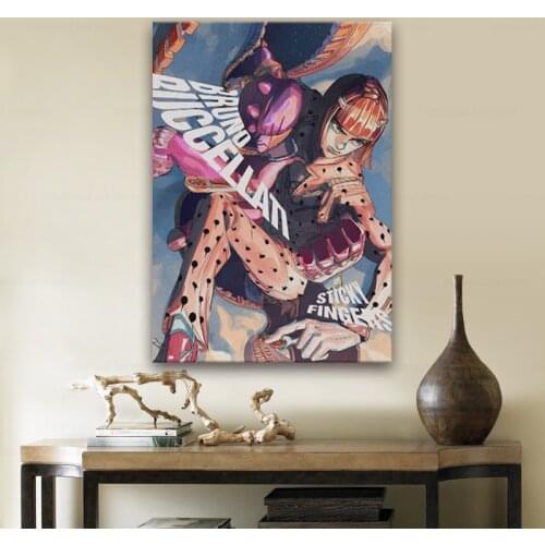 Bruno Bucciarati JOJO Part 5 Golden Wind Anime Wall Art Modern Animation Canvas Decoration poster prints for bedroom decor Paint