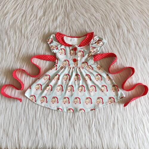 Hot Sale Baby Girls Designer Clothes Boutique Dress Christmas Girls Short Sleeve Dresses Toddler Baby Girls Dress Cute Outfits