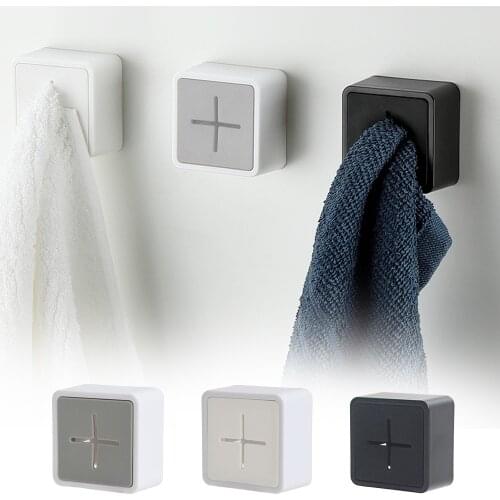 Wall Hanging Towel Holder Window Bathroom Kitchen Hanger Adhesive Stick Hook Clip Wash Cloth Rack Bathroom Hooks Storage Rack