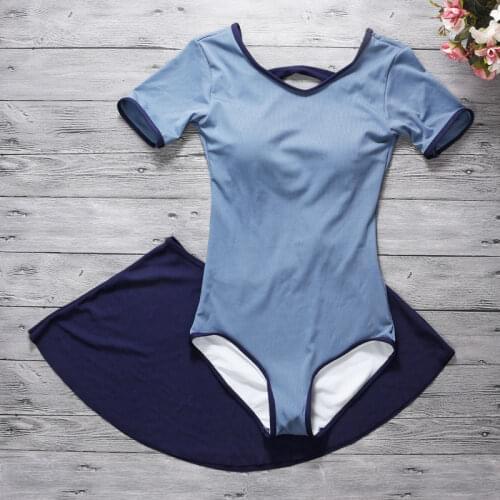 2021 New Women Solid One Piece Swimwear with Skirt Short Sleeve High Waist Swimming Beach Wear Sexy Bathing Suit Female Swimsuit