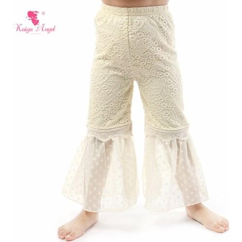 Kaiya Angel 2019 New Baby Girl Pants Children Clothes Spring Summer Antumn Party Princess Soild White Lace Factory Wholesale
