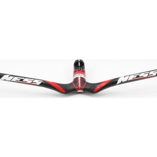 Newest NESS Mountain bike full carbon fibre bicycle rise handlebar with stem integratived MTB parts 90-120x600-720mm free ship