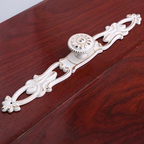 220mm european fashion style ivory white kitchen cabinet dresser cupboard door handles knobs white golden knobs with backplane