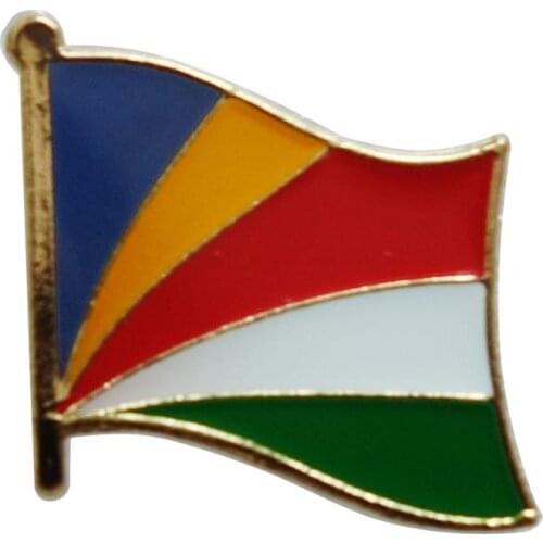 Seychelles 300+ Country Flag Lapel Pin Enamel Badge brooch Jeans shirt bags Cool Jewelry Gift for girl n boys (10pcs/lot)