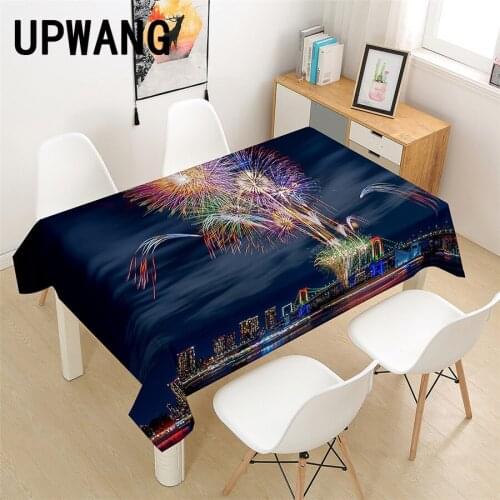 Fireworks Tablecloth 3D Printed Table Cover Rectangular Tablecloth Wedding Birthday Party Kitchen Home Decor