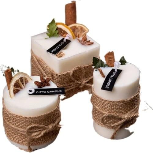 Candles Scented Smokeless Soybean Aromatherapy Home Decoration Romantic Birthday Gift Box Cinnamon Violet Flavor