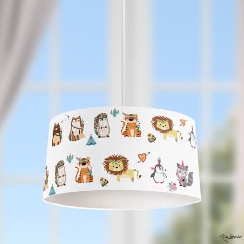 Cute Friends Boy Printing Patterned Kids Baby Room Bedroom Light Pendant Lamp Chandelier