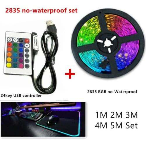 5V 2835 LED Light Strips Decoration Lighting USB Infrared Remote Controller Ribbon Lamp For Festival Party Bedroom RGB BackLight