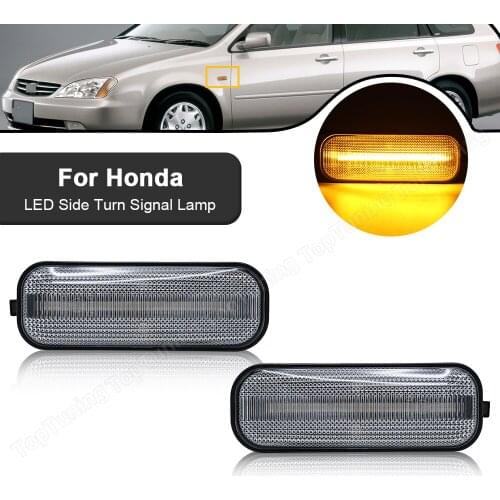 2PCS Clear Lens Amber LED Side Marker Lights Turn Signal Light For Honda Civic 96-00 Accord 97-2002 CR-V 95-01 Prelude 96-01