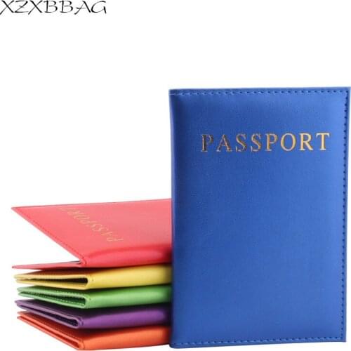 XZXBBAG Fashion PU Leather Travel Multifunction Passport Holder Cover ID Credit Card Bag Passport Protective Sleeve Wallet XB226