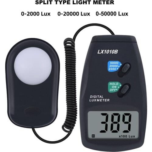 Yieryi 50,000 Lux Digital Illuminance Meter Precision 3-speed Automatic Photometric Measuring Tool for School Hospital Family