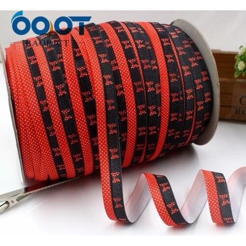 YJHSMY E-181214-526,5/8'',16MM Cartoon bow-knot Fold Over Elastic Ribbon,5yards Hair ring DIY handmade clothing accessories