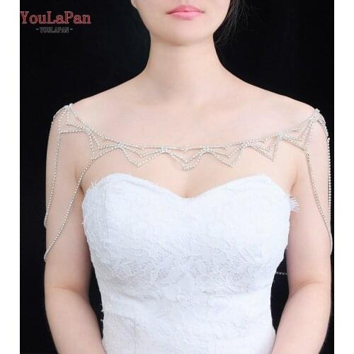 YouLaPan G15 Gorgeously Wedding Dress Jacket Accessories Bride Shawl Beaded Cape Vintage Tallels Diamonds for Marriage Party