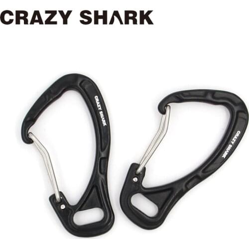 Crazy Shark 1PCS Fishing Aluminum Alloy Carabiner Keychain Outdoor Camping Climbing Snap Clip Lock Buckle Hook Fishing Tool