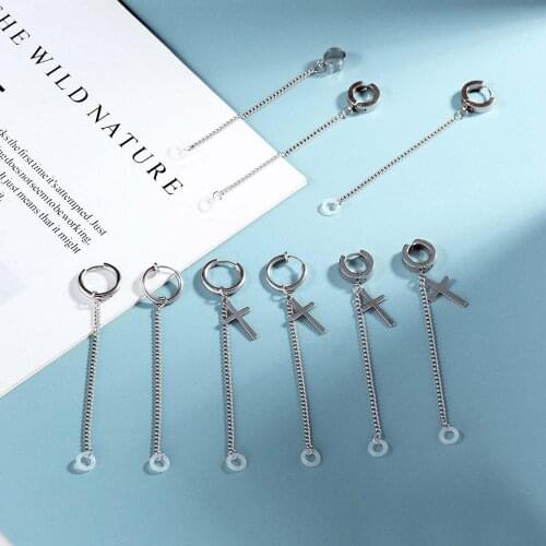 2pcs Stainless Steel Wireless Bluetooth Headset Ear Pierced Ear Clip Headphone Earrings Anti-Lost Earphone Earring Accessories