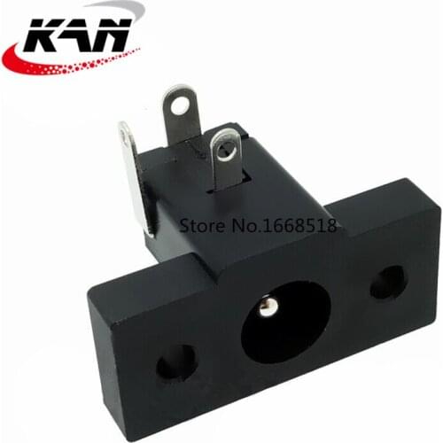 20 PCS DC-020 DC Power Interface Socket Horizontal Three-legged Round Hole Base with Installation Hole Panel Digital Accessories