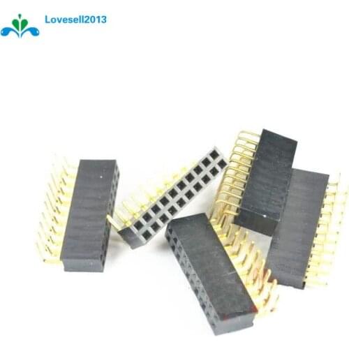 5 pcs 2.54mm pitch 2x10Pin Header Right Angle Female Double Row Socket Connector