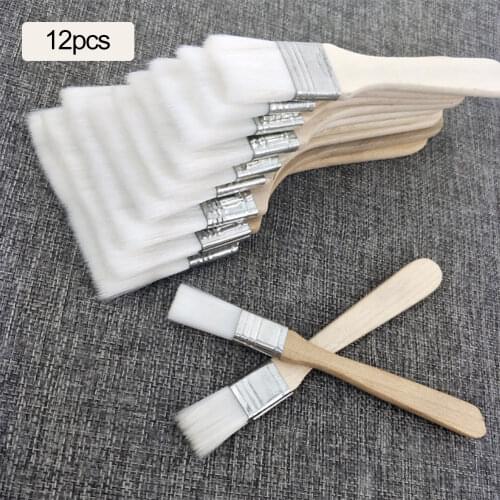 White Nylon Paint Brush Different Size Wooden Handle Watercolor Brushes For Artist Acrylic Oil Painting Art Supplies 12pcs/set