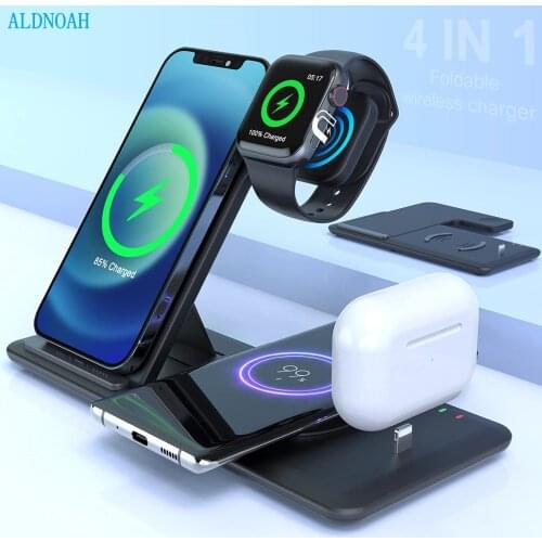 Wireless Charger 4 in 1 15W Fast Charging Station Dock For Apple iWatch Se 6 5 4 3 Airpods Pro Stand for iPhone 12 11 XS XR X 8