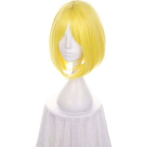 Ccutoo 35cm Short BOB Synthetic Hair Land of the Lustrous Yellow Diamond Cosplay Wig Heat Resistance Fiber