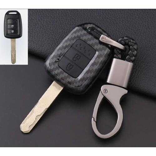 Carbon Fiber Silicone Car Key Case Cover For Grace Gienia Fit Jazz Vezel XRV Brio 2019 City 2019 Auto Protection Shell
