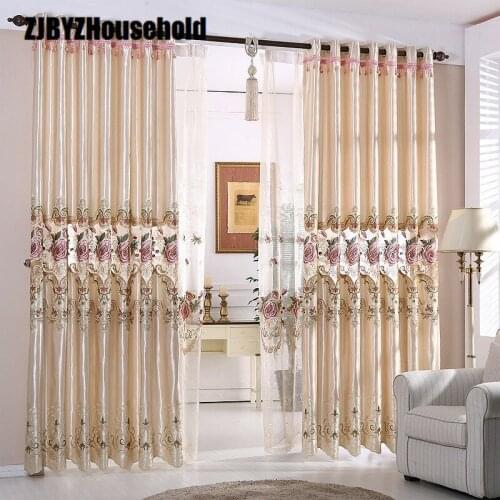 European Pastoral Korean Embroidery Curtain Shading Cloth,Curtains for Living Dining Room Bedroom