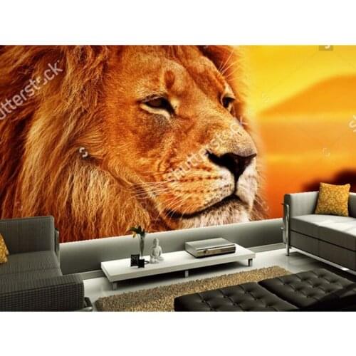 Custom photo wallpaper Africa lion for living room sofa TV setting wall vinyl wallpaperpapel de parede