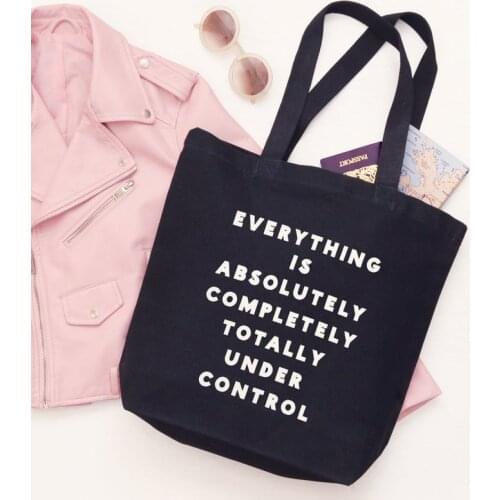 Everything Letter Hipster Canvas Shopper Bags Reusable Cotton Tote Bags Alphabet Funny Slogan Bag Unisex Shopping Bags