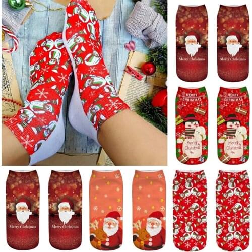 2020 Christmas Decor Gift Socks Christmas Tree Santa Claus Cotton Socks Navidad Natal New Year Xmas Gift Autumn Winter Socks