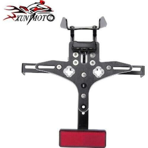 Tail Tidy Fender Eliminator Adjustable Rear License Plate Mount Holder Bracket For DUCATI Hypermotard 821 2012 2013 2014