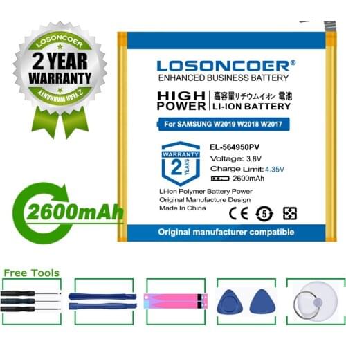 LOSONCOER Battery NEW 2600mAh EL-564950PV Battery For SAMSUNG W2016 W2017 W2018 W2019 E540020 574948