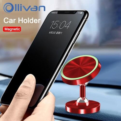 Magnetic Car Holder Phone Stand In Car Bracket Universal 360 Degree Rotating Call Phone Mobile Phone Magnet Mount Aluminum Alloy