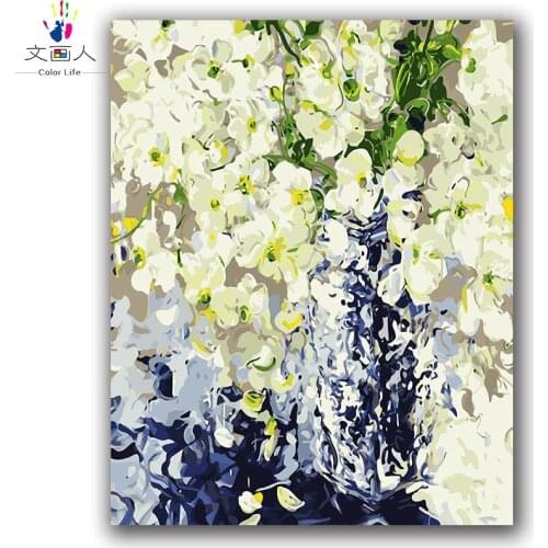 Dancing Orchid Paint By numbes flowers Abstract Canvas drawing painting coloring picture by numbers with paint colors for girls