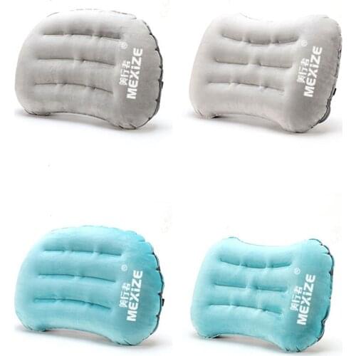 Inflatable Pillow Crystal Super Fleece Fabric Camping Ultralight Hiking Outdoor Compressible Travel Sleep in The Office