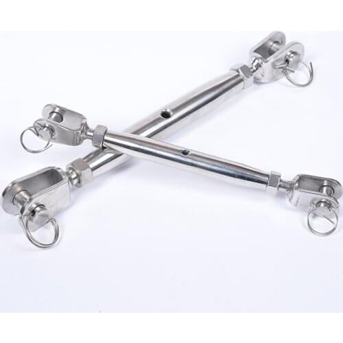 316 Stainless Steel M5 Straight Screw Swage Turnbuckle Tensioner for Home or Garden Stair Deck Railing Wood Post Balusters