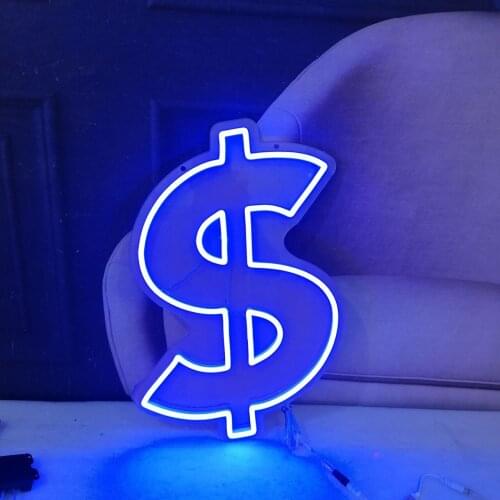 Neon Sign Factory Money Dollar Neon Light Sign Beer Bar Pub Sign Clear Board Handcraft Hotel Wall Lights Neon Signs for Sale