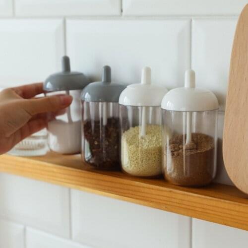 New milk bottle seasoning jar spoon cover integrated seasoning bottle seasoning bottle seasoning jar moisture-proof transparent